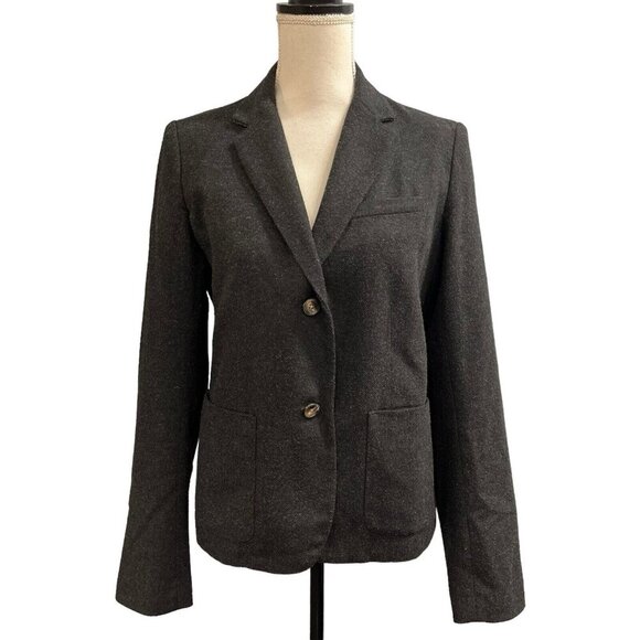 Gap Academy Blazer Women 12 Black Stone 2 Button Dark Academia Preppy Schoolgirl - Picture 1 of 12